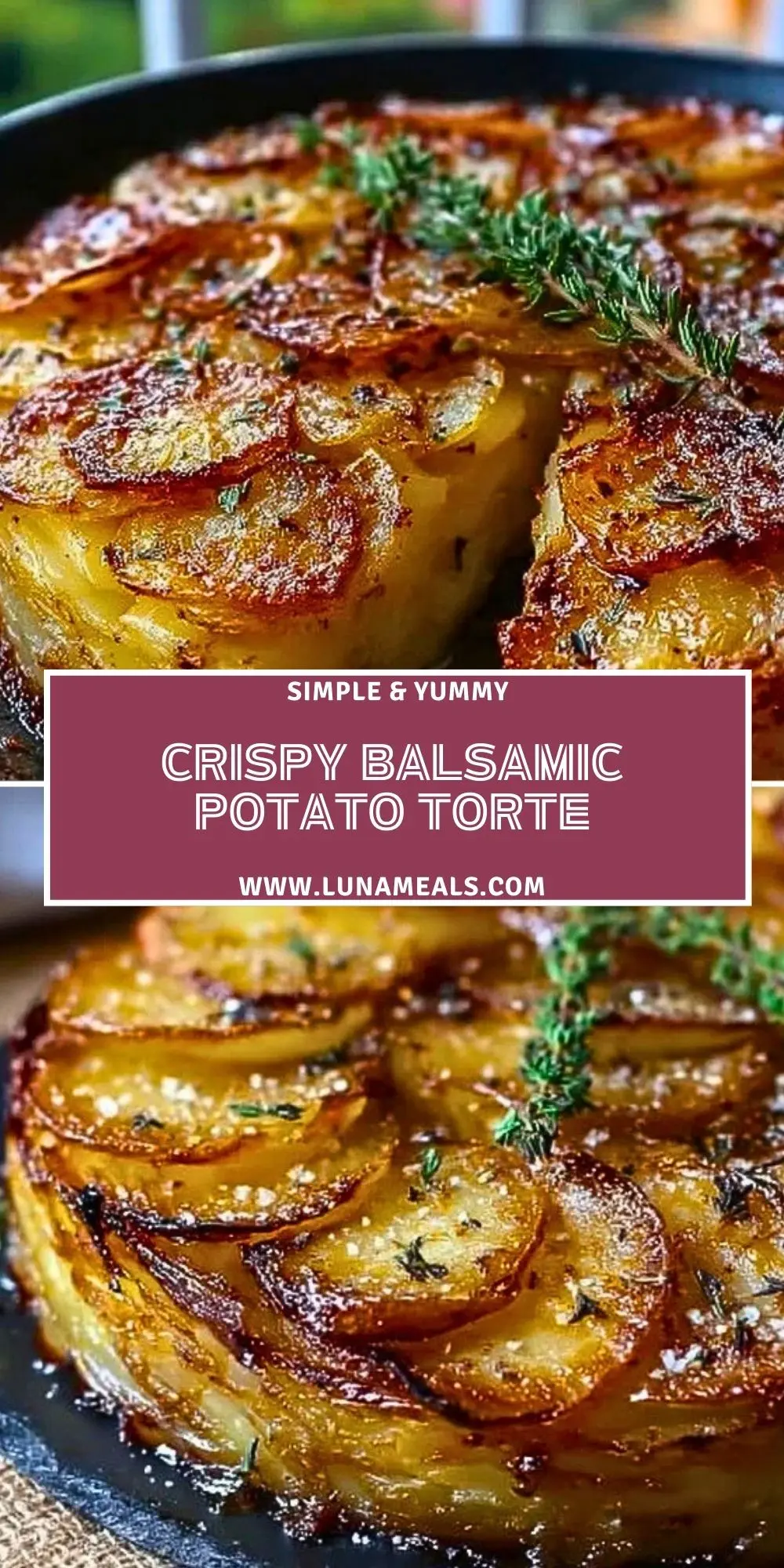Crispy Balsamic Potato Torte Pin 1