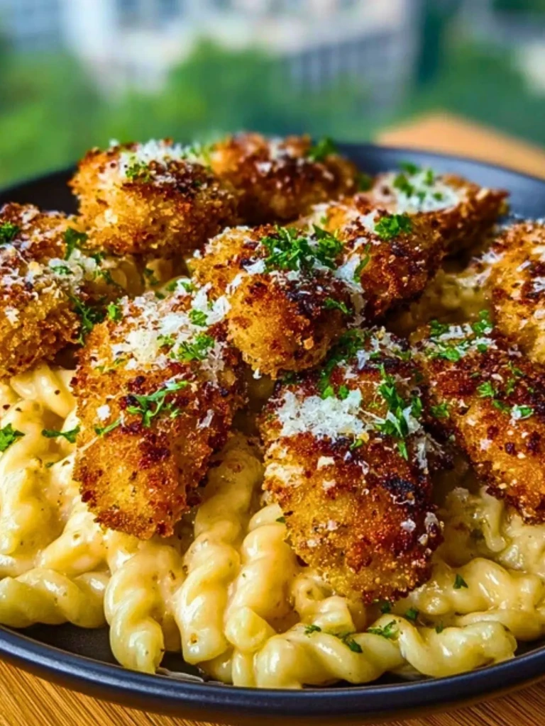 Crispy Parmesan Chicken Bites with Smoked Cajun Alfredo Gemelli Recipe 2