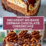 Decadent No-Bake German Chocolate Cheesecake Pin 1