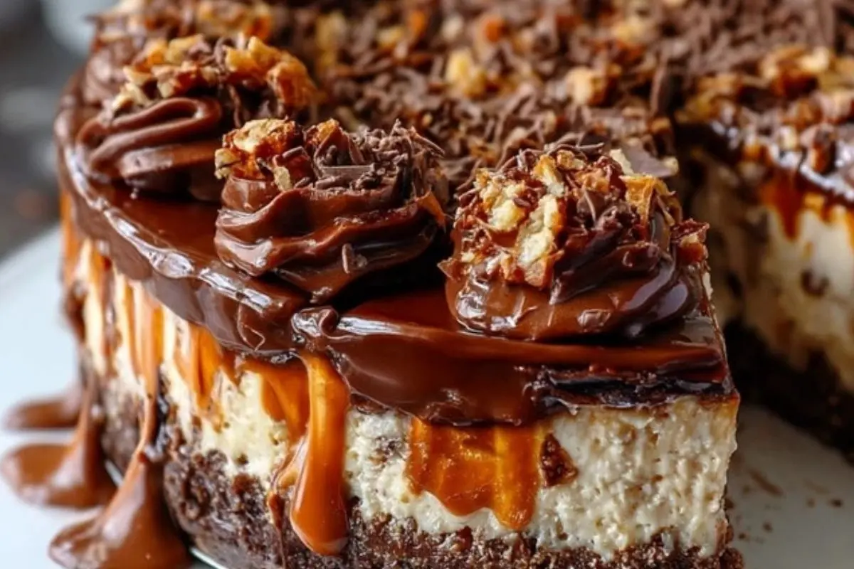 Decadent No-Bake German Chocolate Cheesecake