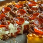 Deep Hamburger Sausage & Pepperoni Pie 1