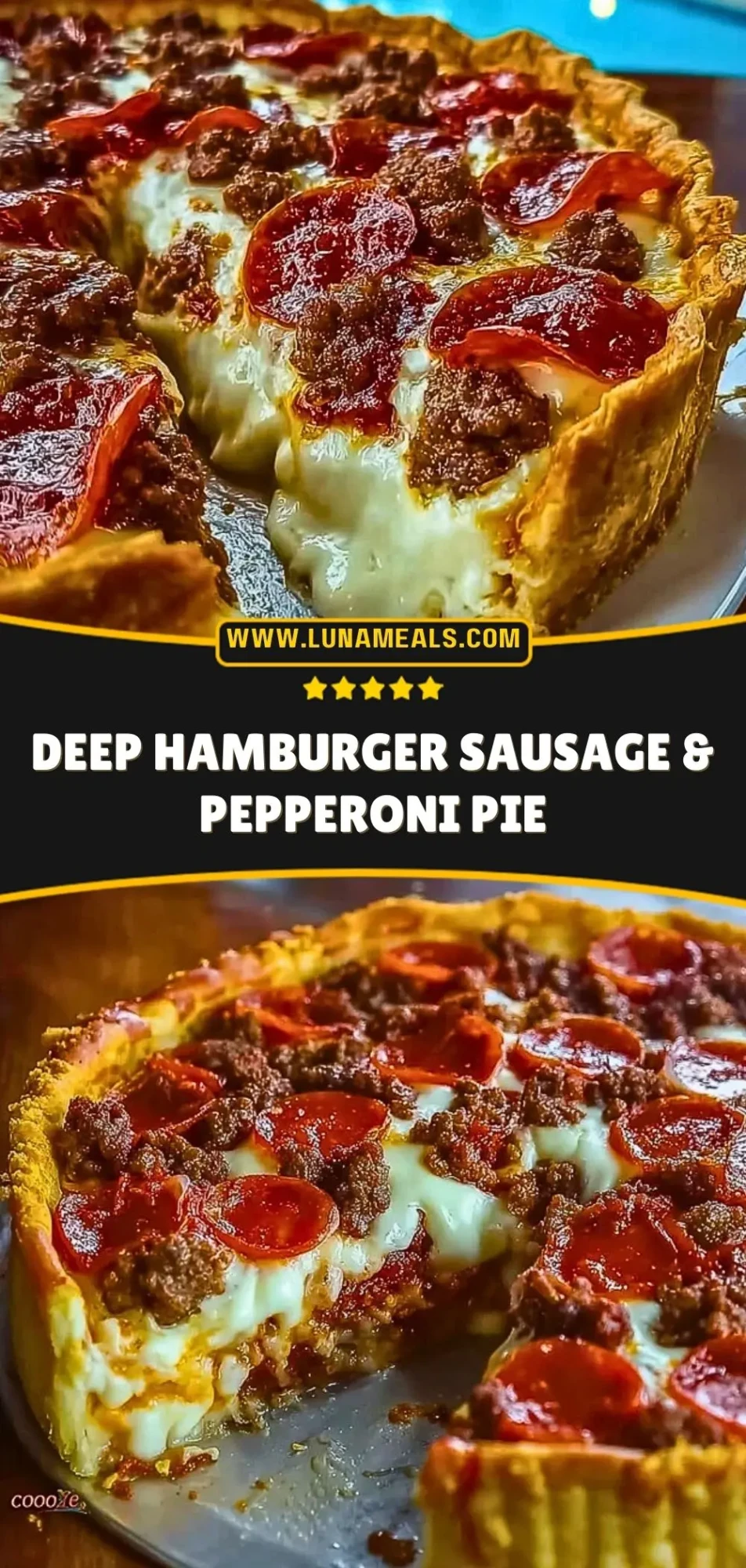 Deep Hamburger Sausage & Pepperoni Pie Pin 2