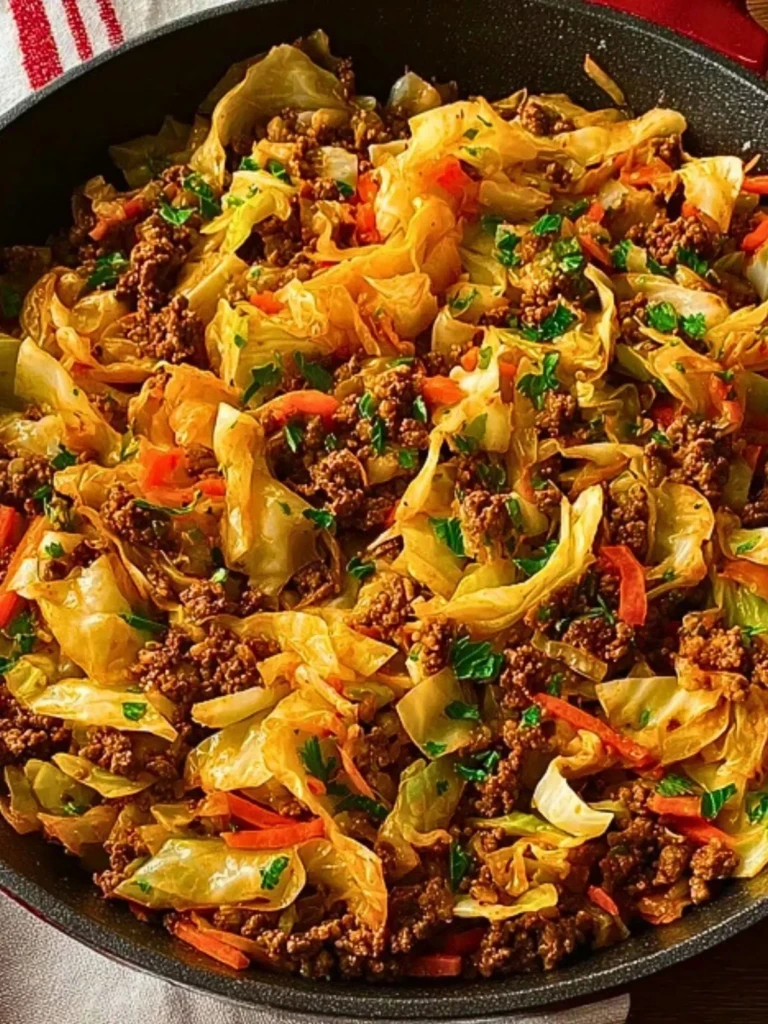 Easy Ground Beef and Cabbage Skillet Dinner 2