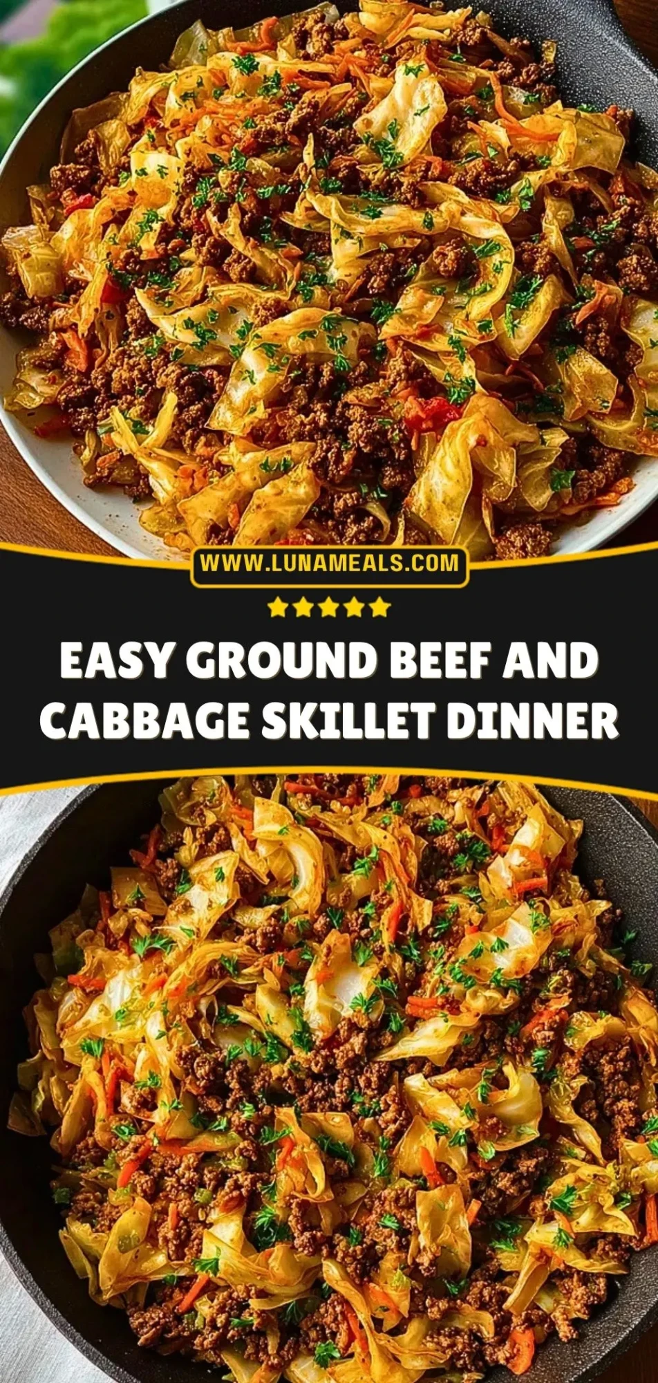 Easy Ground Beef and Cabbage Skillet Dinner Pin 2