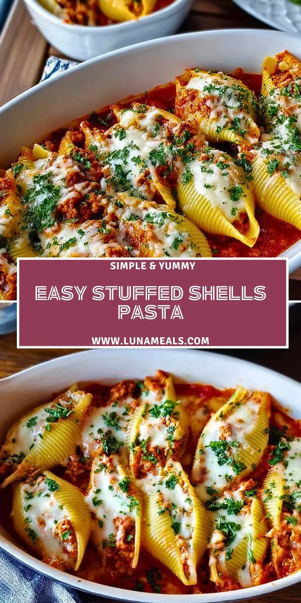 Easy Stuffed Shells Pasta Pin 1