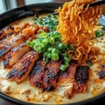 Fiery Chicken Ramen with Creamy Garlic Sauce 1
