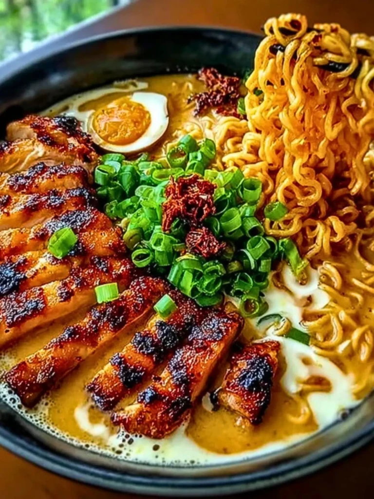 Fiery Chicken Ramen with Creamy Garlic Sauce 2