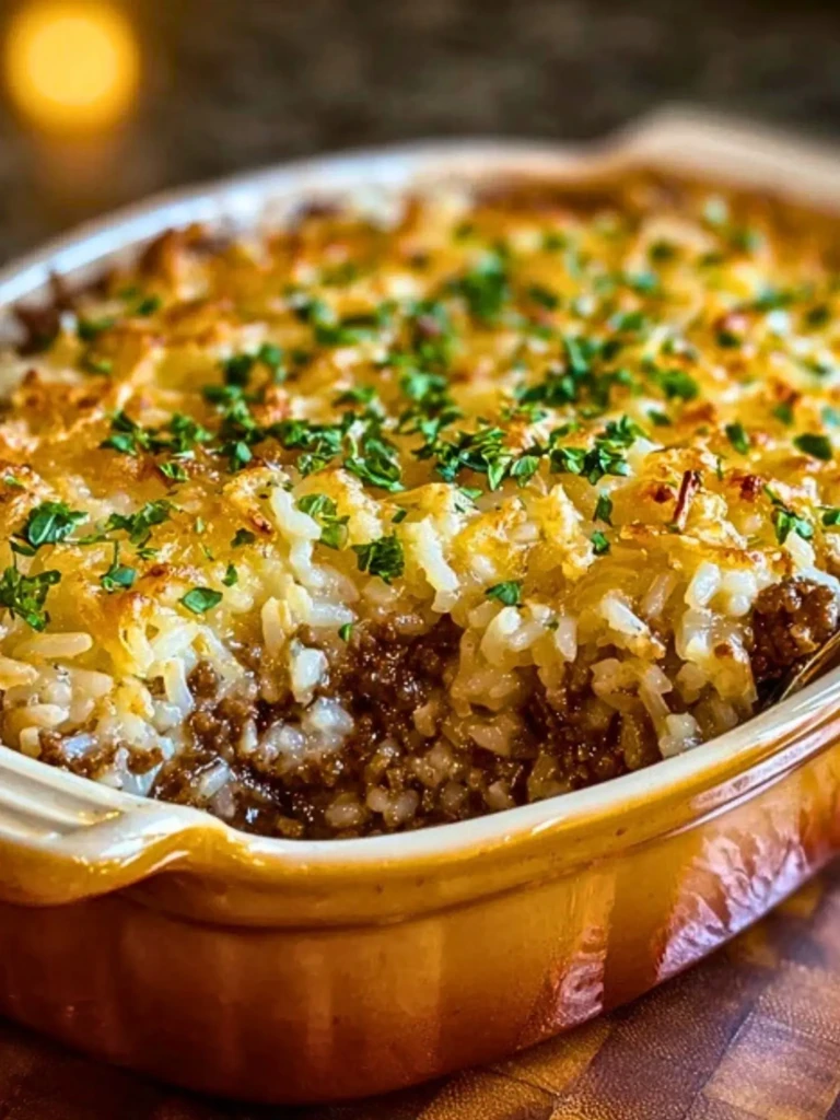 French Onion Ground Beef and Rice Casserole 2