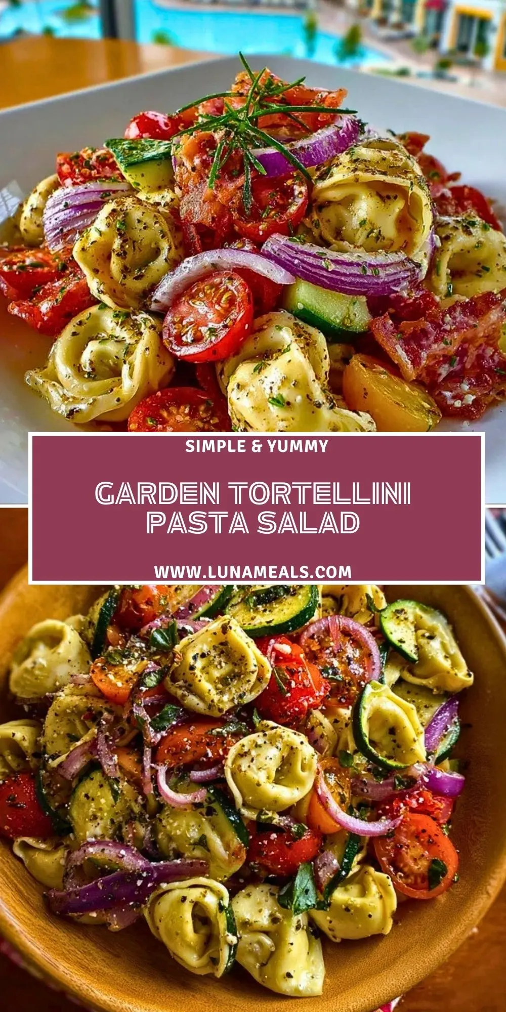 Garden Tortellini Pasta Salad Pin 1