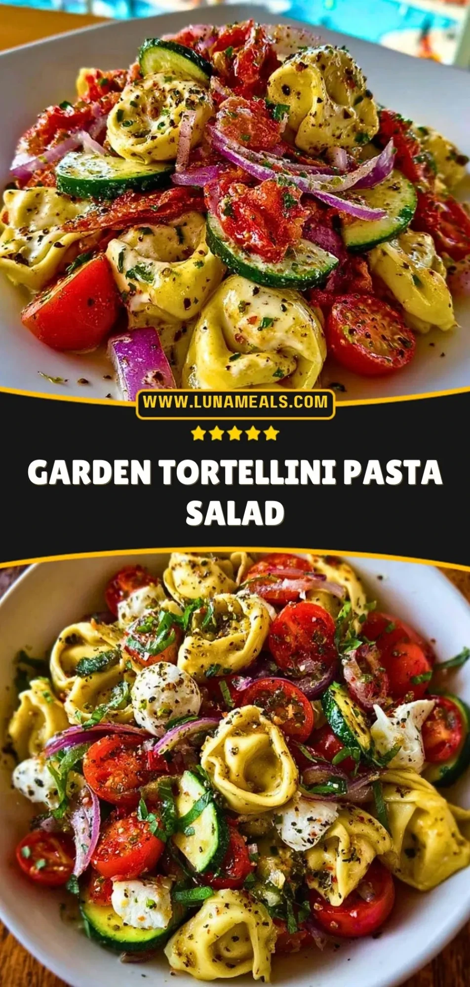 Garden Tortellini Pasta Salad Pin 2