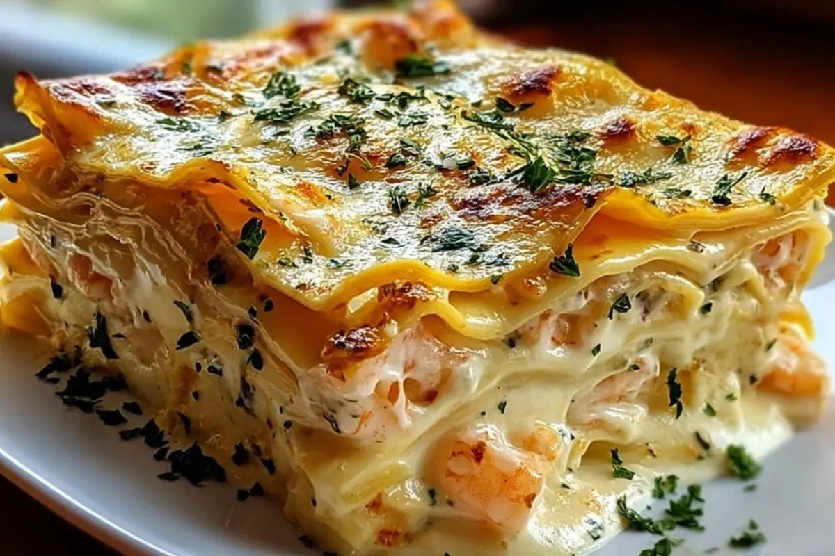 Garlic Butter Shrimp Scampi Lasagna 1
