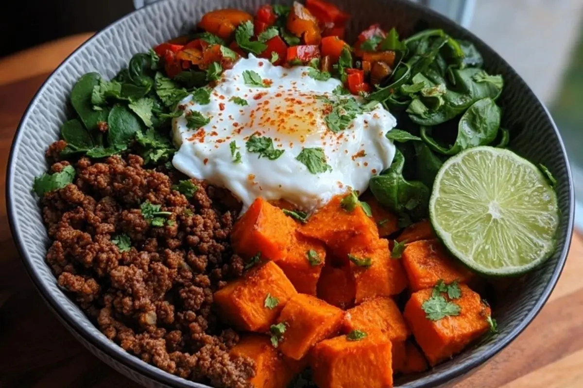 Ground Beef Sweet Potato Power Bowl 1