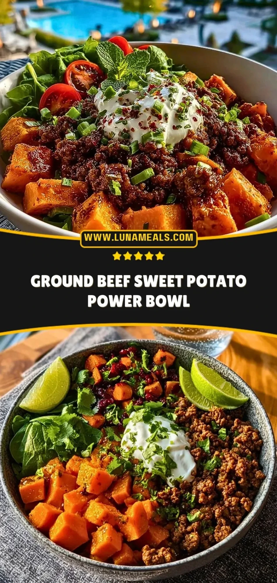 Ground Beef Sweet Potato Power Bowl Pin 2