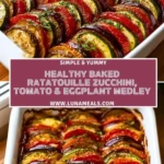 Healthy Baked Ratatouille Zucchini, Tomato & Eggplant Medley Pin 1