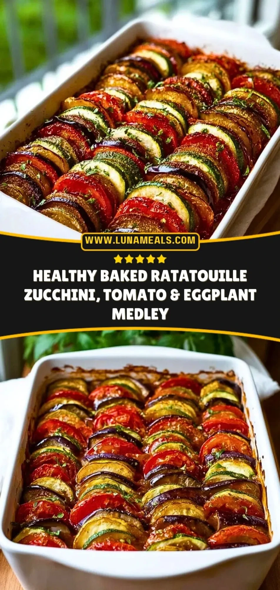 Healthy Baked Ratatouille Zucchini, Tomato & Eggplant Medley Pin 2