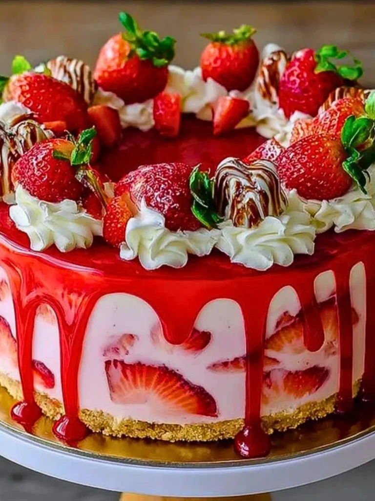 Lavish Decorated Strawberry Cheesecake (1)