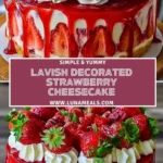Lavish Decorated Strawberry Cheesecake Pin 1