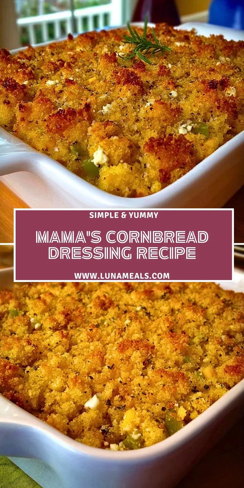 Mama's Cornbread Dressing Recipe Pin 1