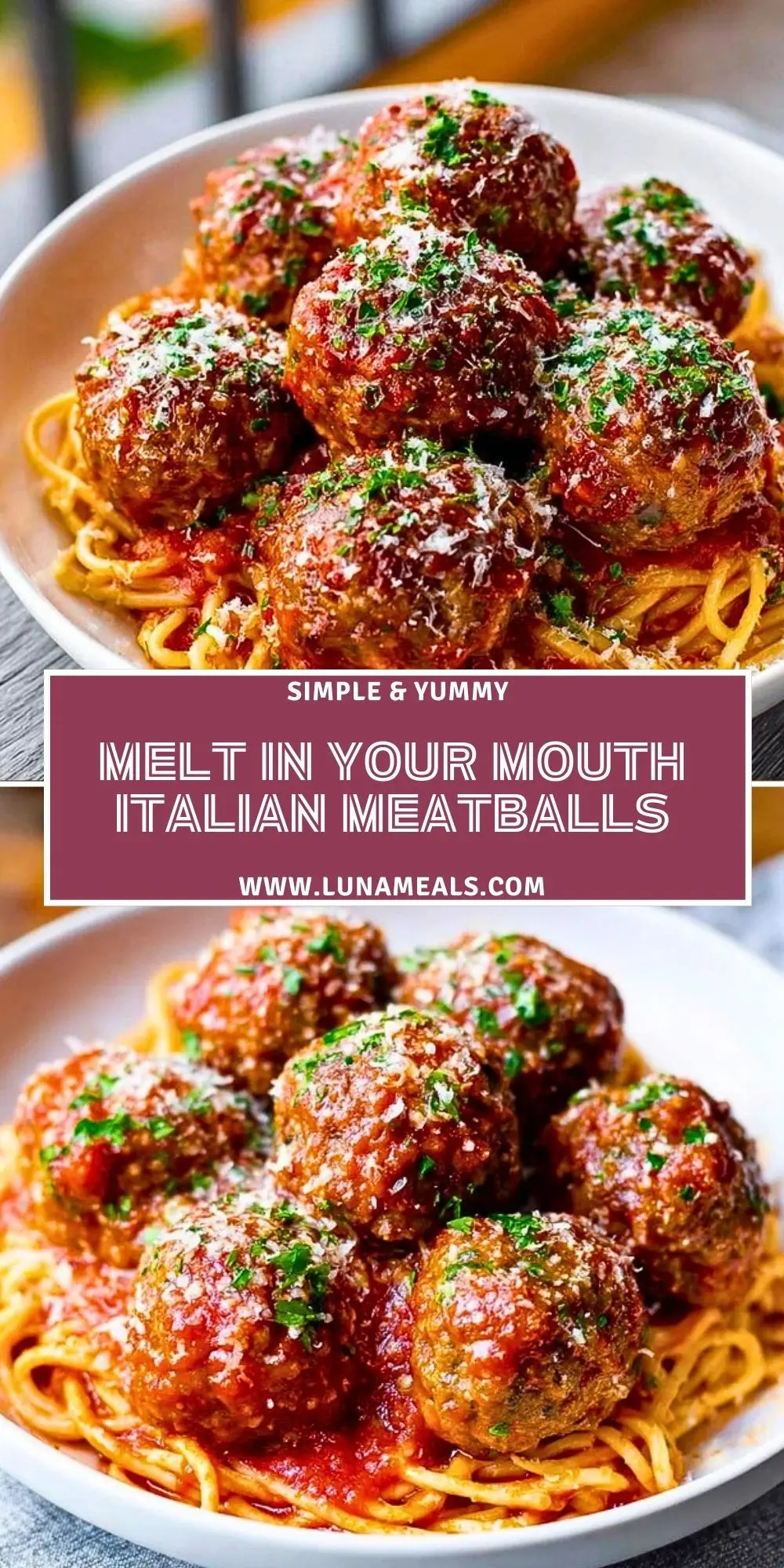 Melt In Your Mouth Italian Meatballs Pin 1