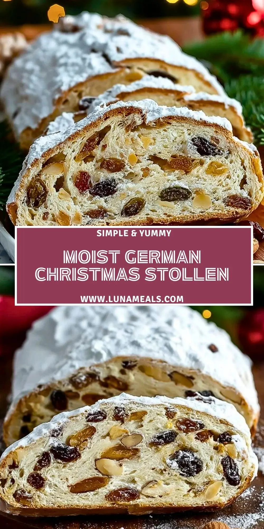 Moist German Christmas Stollen Pin 1