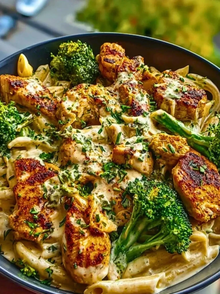 One Pot Cajun Chicken and Broccoli Alfredo Bowl 2