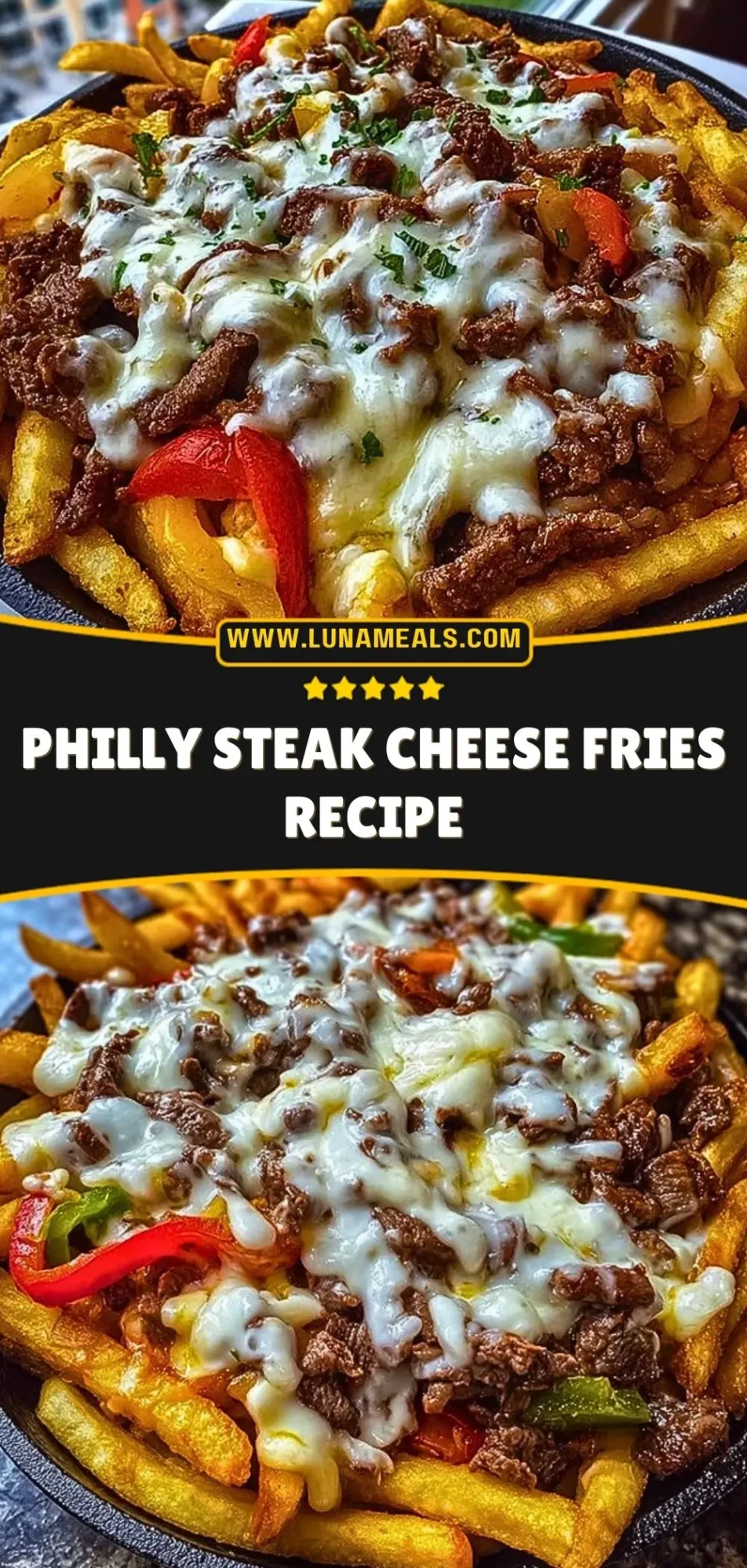 Philly Steak Cheese Fries Recipe Pin 2