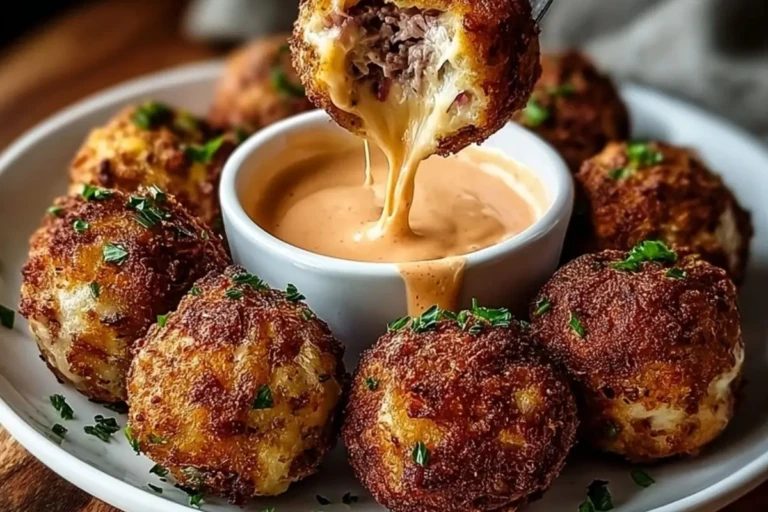 Reuben Balls with Spicy Thousand Island Dipping Sauce