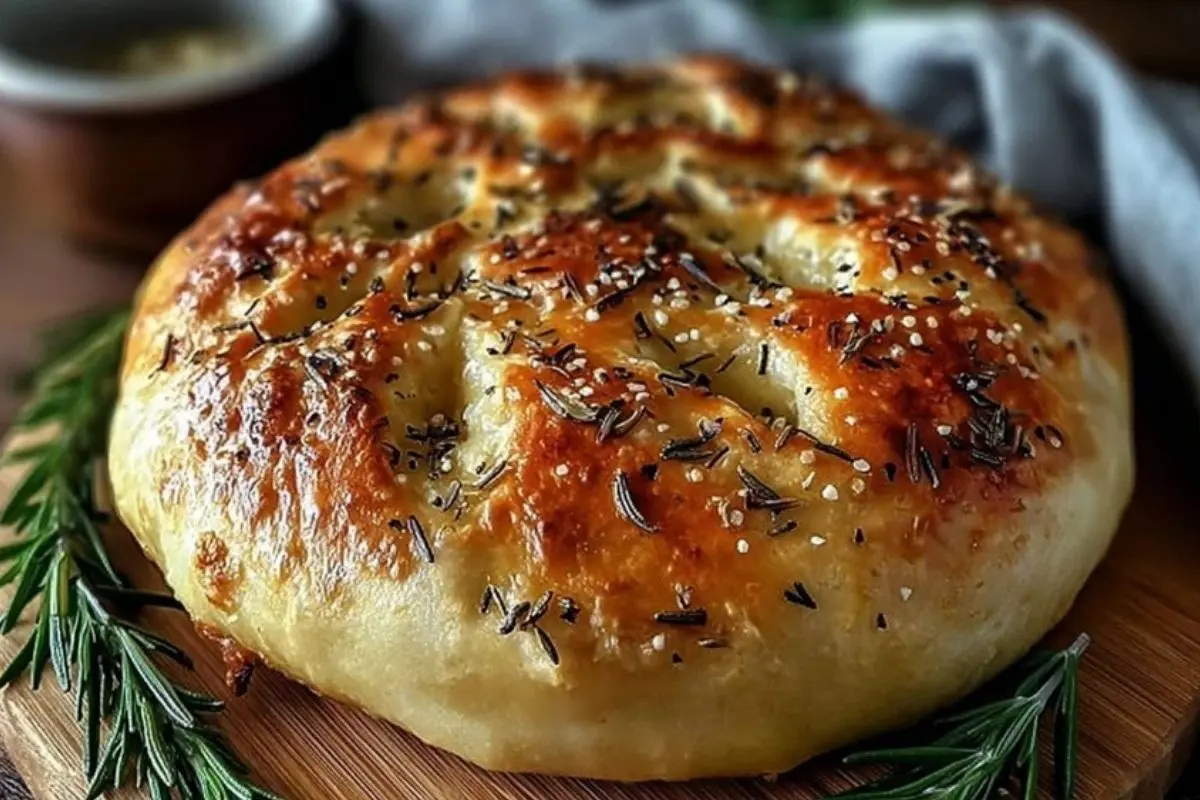 Rustic No Knead Rosemary Garlic Bread Recipe 1