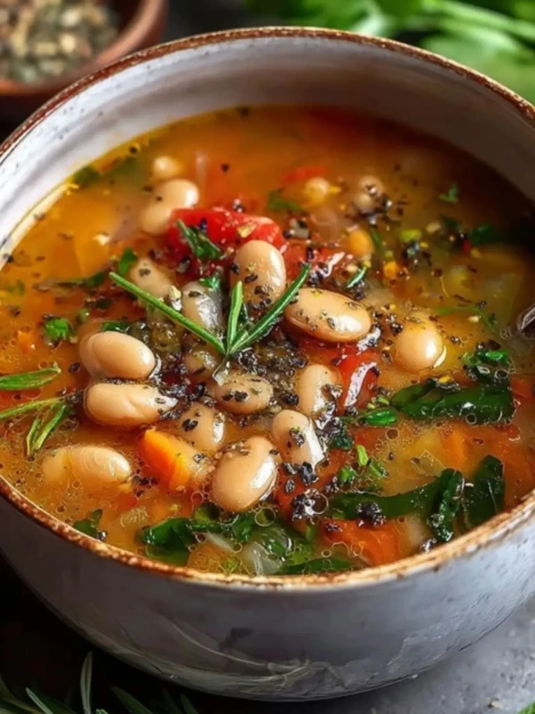 Rustic Tuscan Bean Soup with Fresh Herbs 2
