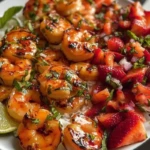 Saucy Lemon Herb Shrimp with Strawberry-Basil Salsa