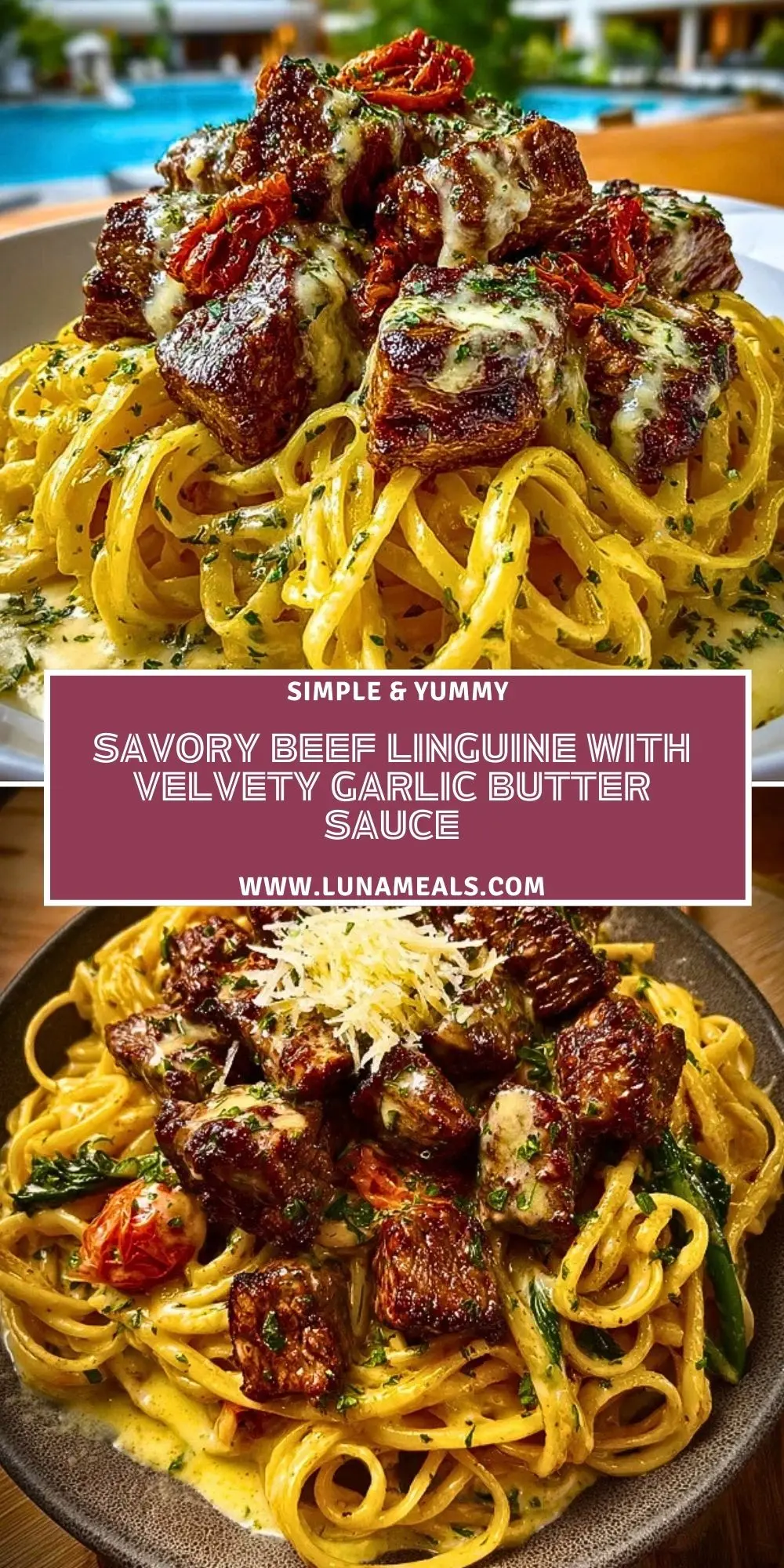 Savory Beef Linguine with Velvety Garlic Butter Sauce Pin 1