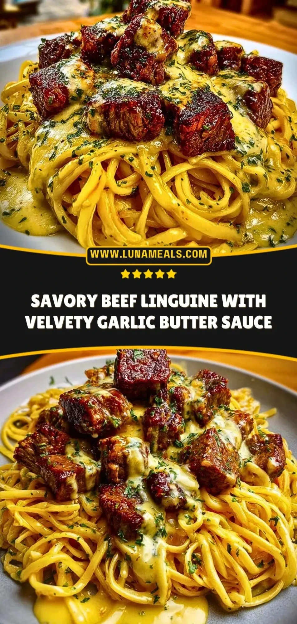Savory Beef Linguine with Velvety Garlic Butter Sauce Pin 2