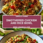 Smothered Chicken and Rice Bowl Pin 1