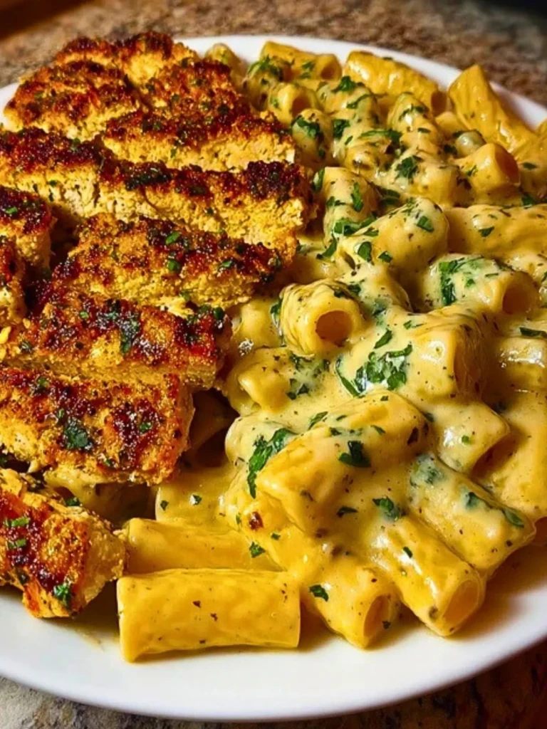 Spicy Cajun Chicken Rigatoni in Creamy Mozzarella Alfredo (2)