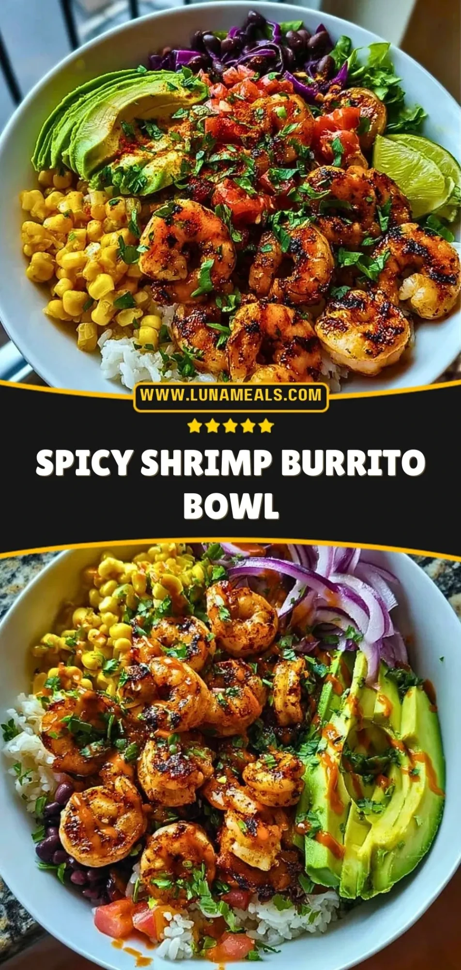 Spicy Shrimp Burrito Bowl Pin 2