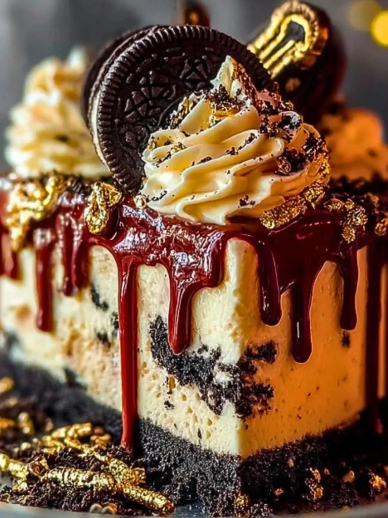 Strawberry Red Velvet Oreo Cheesecake Drip Cake (1)