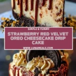 Strawberry Red Velvet Oreo Cheesecake Drip Cake Pin 1