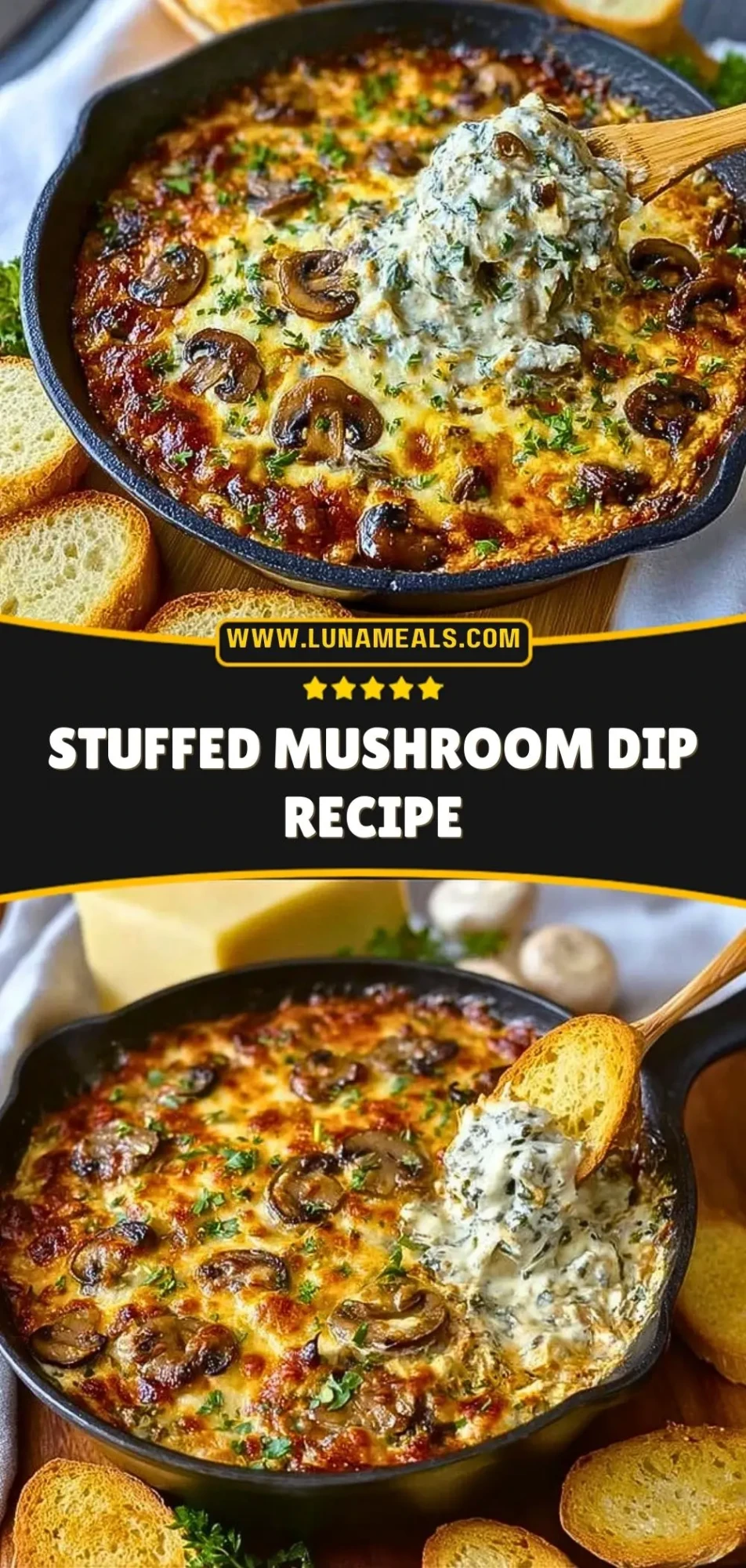 Stuffed Mushroom Dip Recipe Pin 2