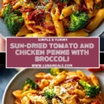 Sun-Dried Tomato and Chicken Penne with Broccoli Pin 1