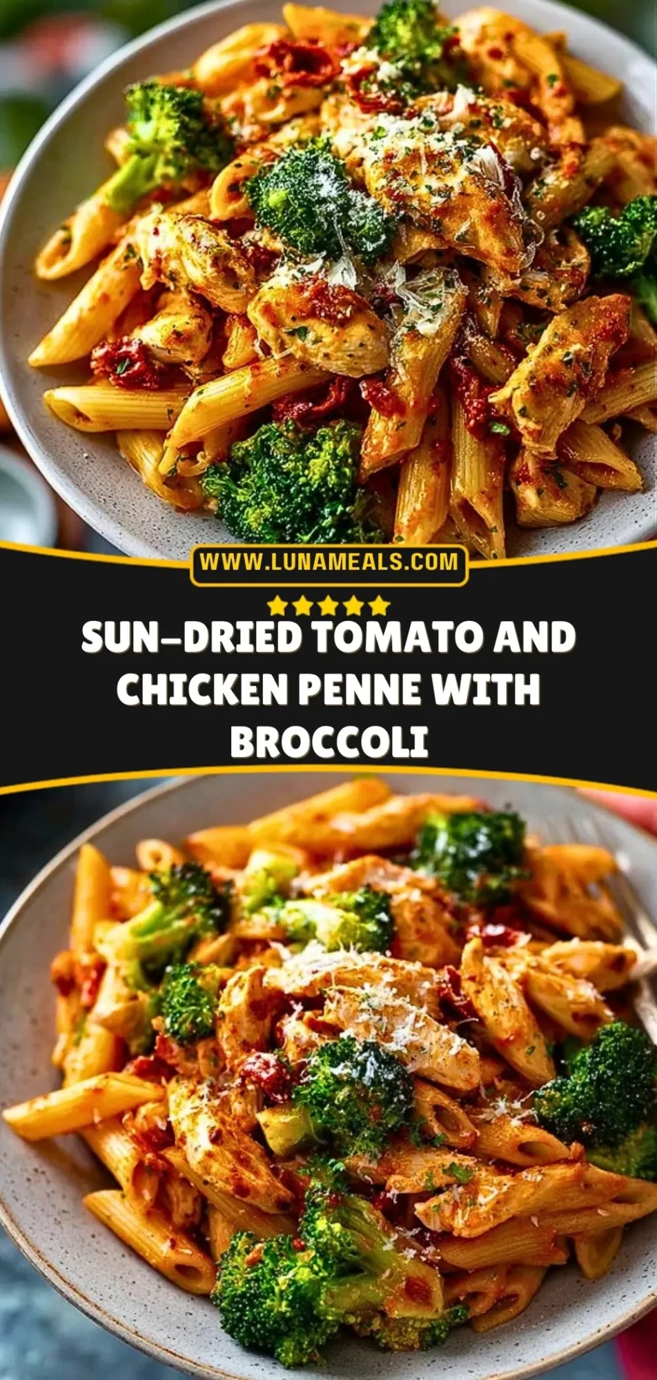 Sun-Dried Tomato and Chicken Penne with Broccoli Pin 2