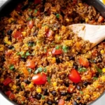 Super Easy Mexican Beef and Rice Skillet 1