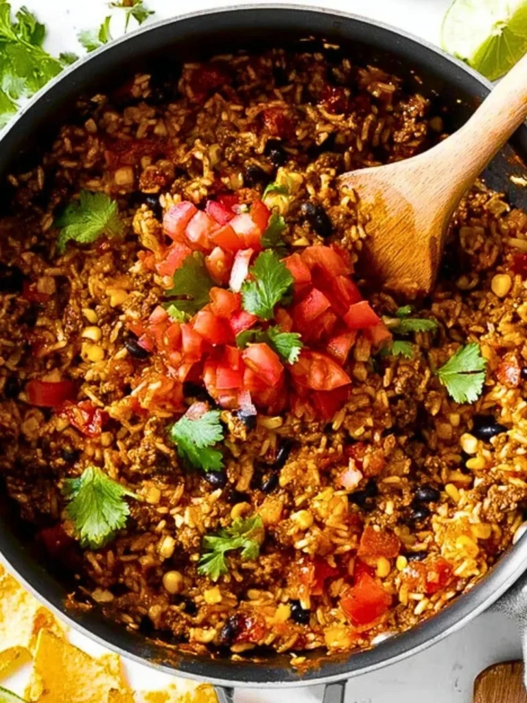 Super Easy Mexican Beef and Rice Skillet 2