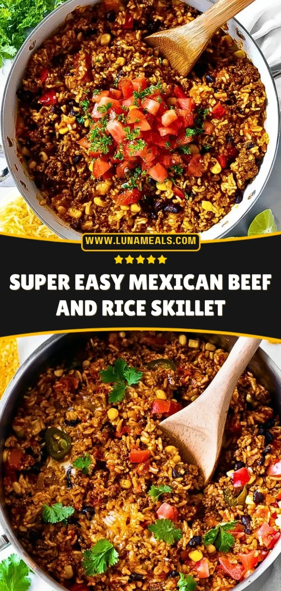 Super Easy Mexican Beef and Rice Skillet Pin 2