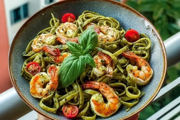 Thai Shrimp Basil Pesto Pasta 1