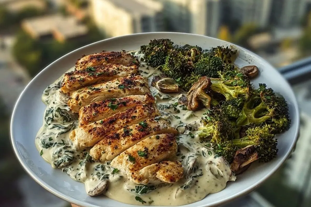Ultimate Greek Chicken Alfredo Recipe with Crispy Parmesan Broccoli 1