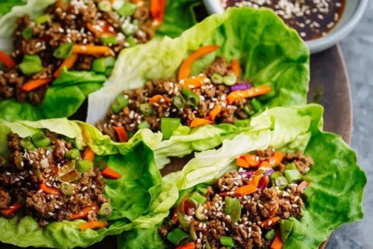 Asian-Style Ground Beef Lettuce Wraps 1