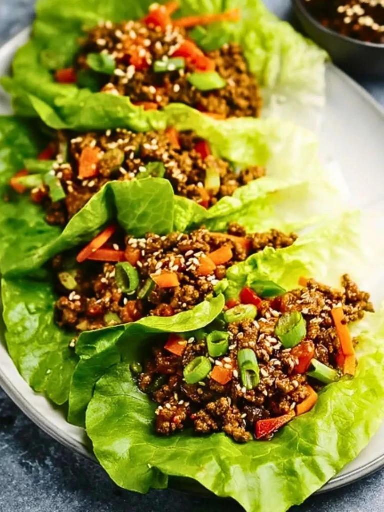 Asian-Style Ground Beef Lettuce Wraps 2