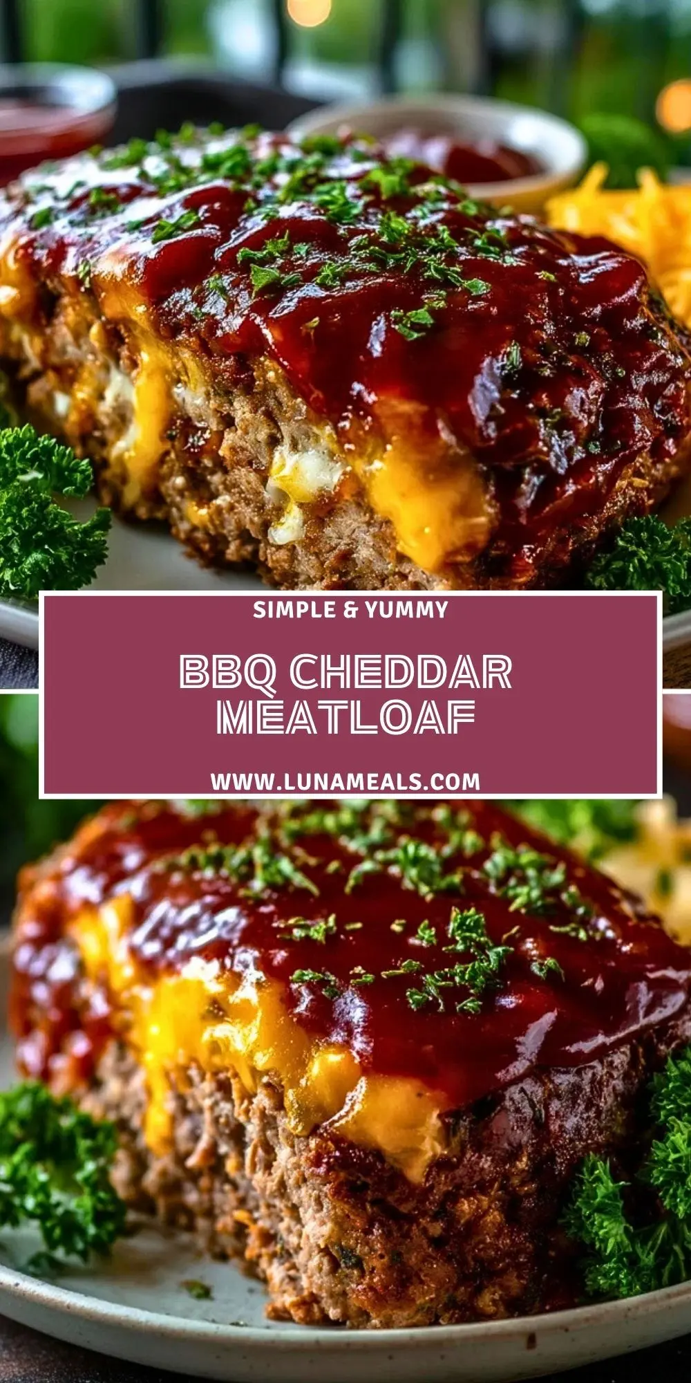 BBQ Cheddar Meatloaf Pin 1