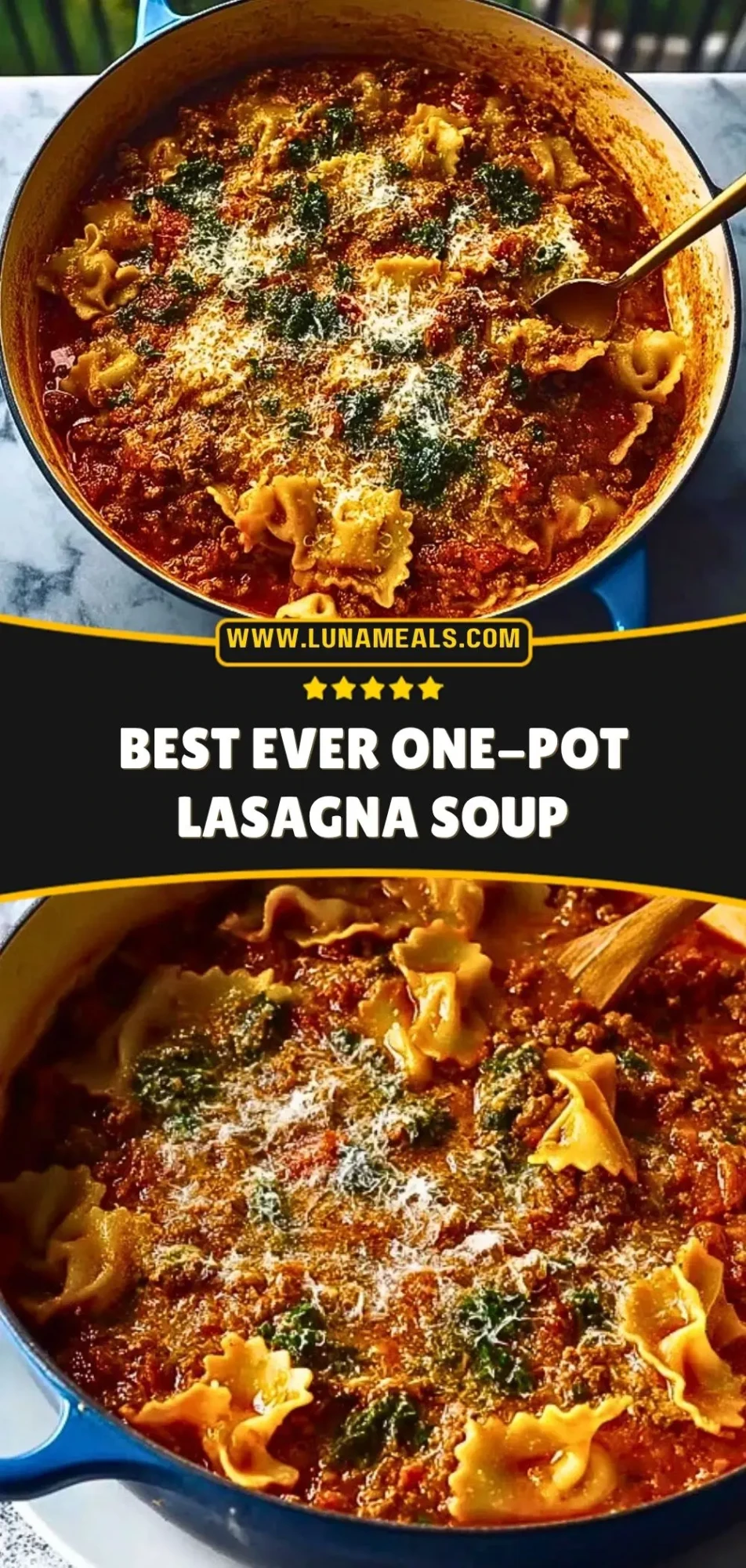BEST EVER One-Pot Lasagna Soup Pin 2