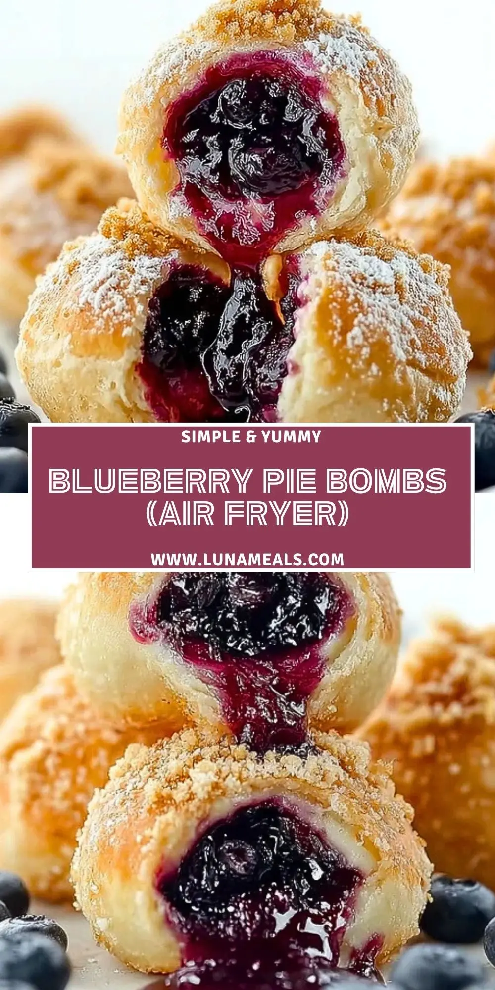 Blueberry Pie Bombs (Air Fryer) Pin 1